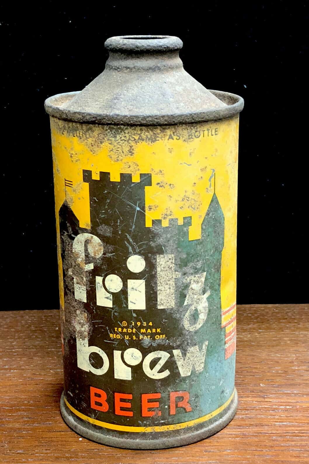 Antique Fritz Brew Beer Can 1934 Cone Top