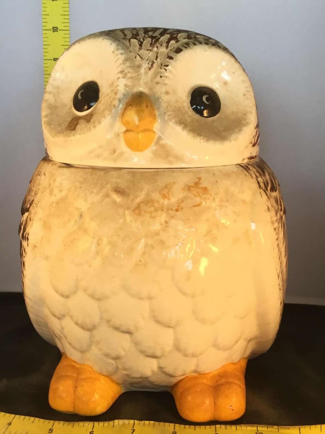 Vintage Brown Cookie Jar Barn Owl