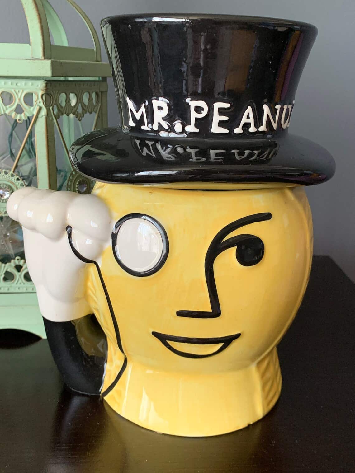 Vintage Ceramic Mr. Peanut Planters Jar Removable Hat
