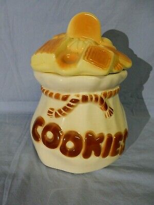 Vintage Cookie Jar Sack Bag Of Cookies American Bisque