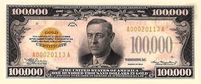1934 $100,000 Gold Certificate