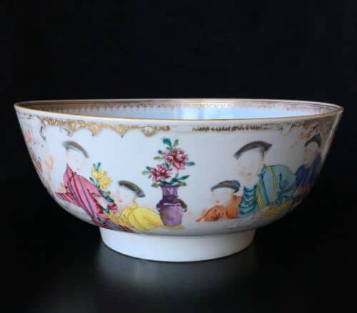 Antique Chinese Export Porcelain Punch Bowl 18th C Yongzheng