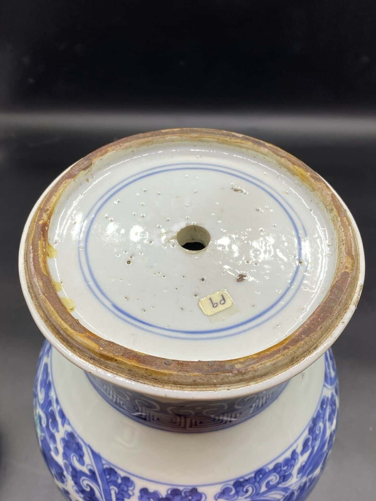 Antique Chinese Kangxi Blue and White Vase