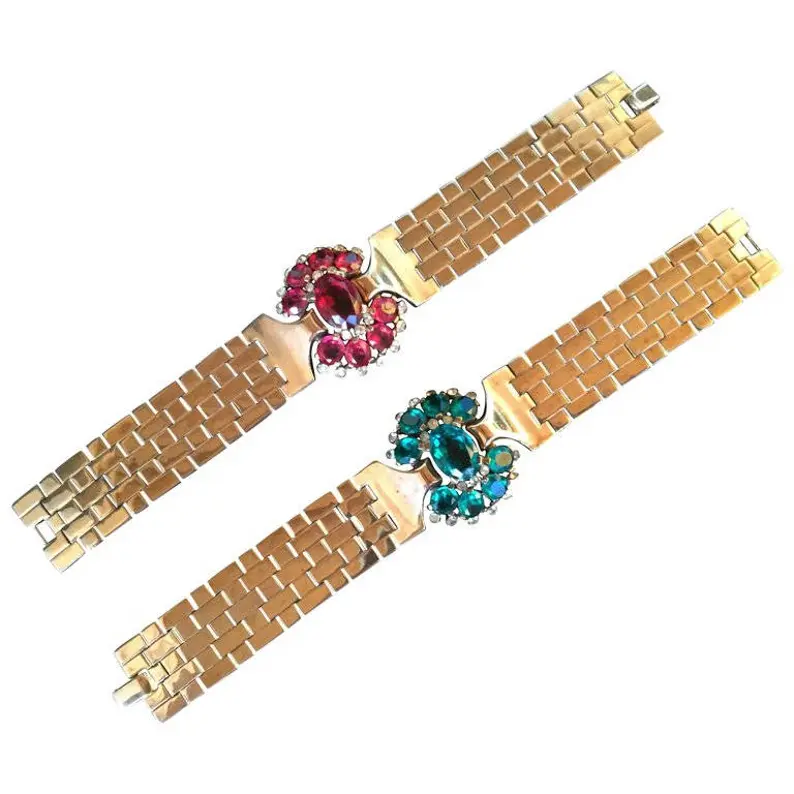 Dramatic Pair of Trifari Bracelets Designed by Alfred Philippe