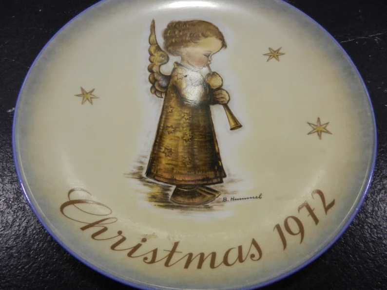 Hummel Christmas Plate Angel with Flute from the 70s, Limited Edition