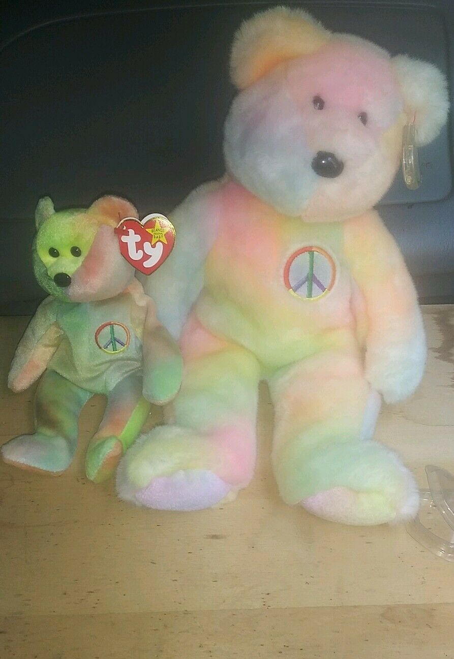 Peace Beanie Baby & Buddy with Tag Errors