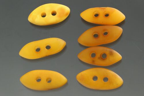 Vintage Antique 7 Genuine Baltic Amber Egg Yolk Collectable Buttons
