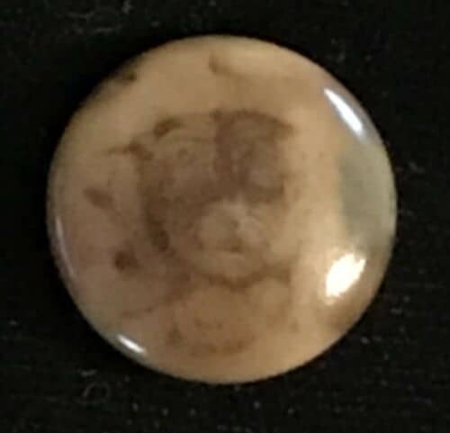 Wonderful Antique Vegetable Ivory Button With Dog Stencil Cockapoo