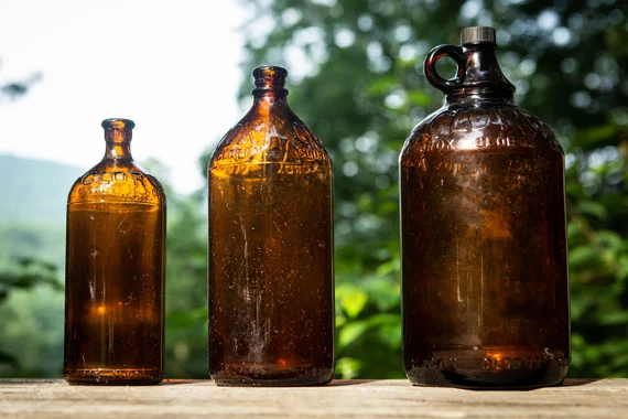1930s Set of Three Vintage Clorox Glass Bottles