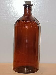 2000 Clorox Bottle Amber Glass Vintage
