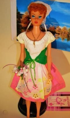 #822 Switzerland barbie doll with a swirl ponytail