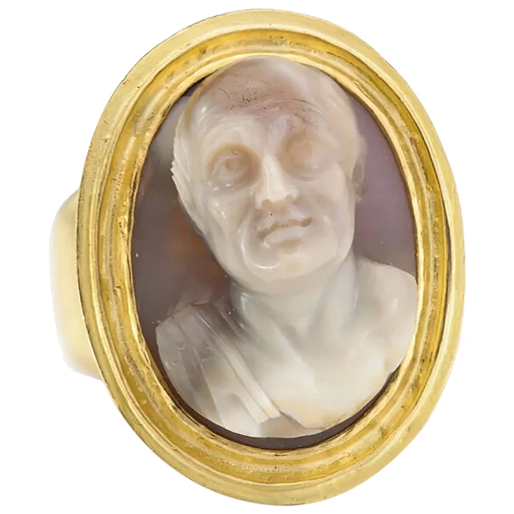 Agate Cameo Ring, Cicero