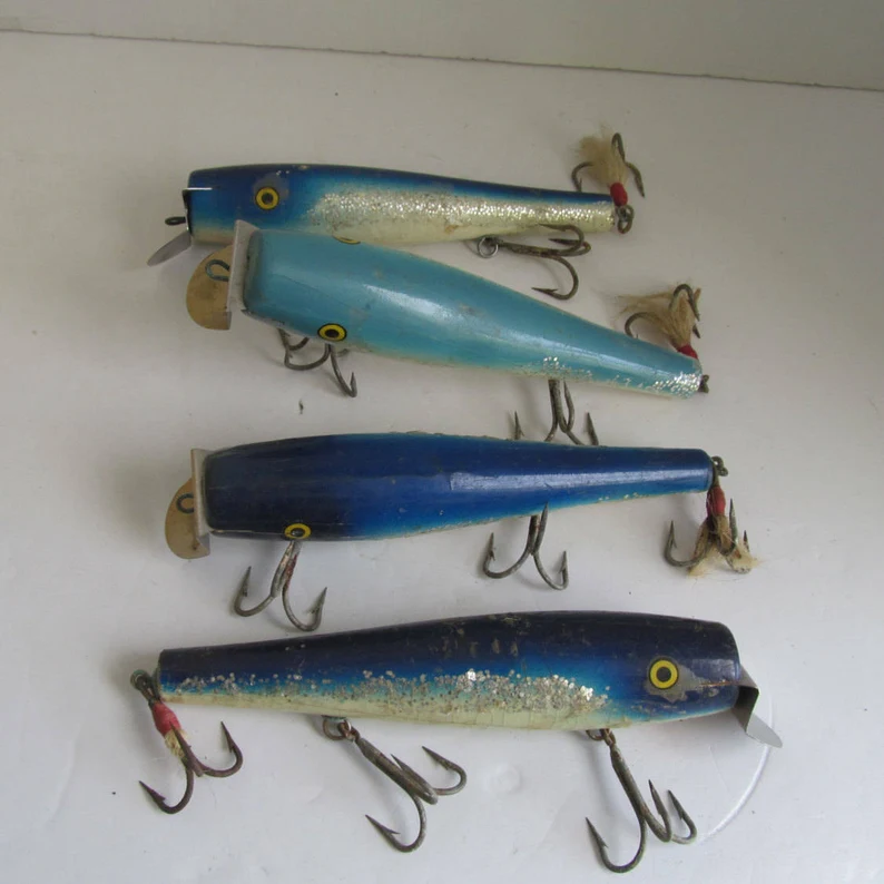 Antique Deep Sea Fishing Lures Creek Wooden Antique Hand Painted