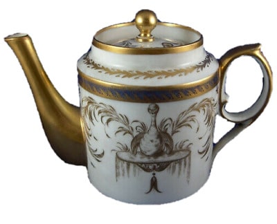 Antique Niderviller Porcelain Duck Scene Teapot