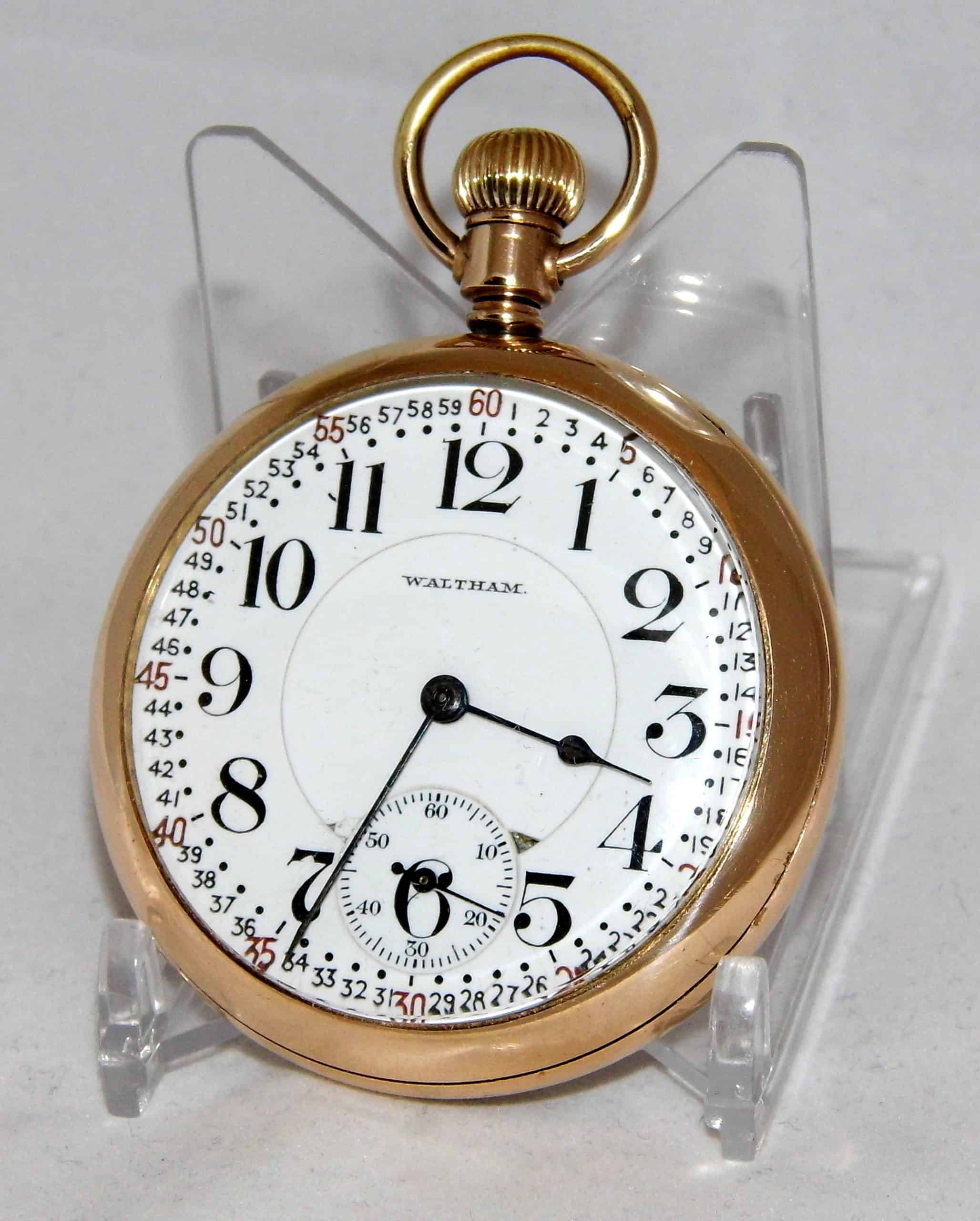 Antique Waltham pocket watch with up-and-down indicator
