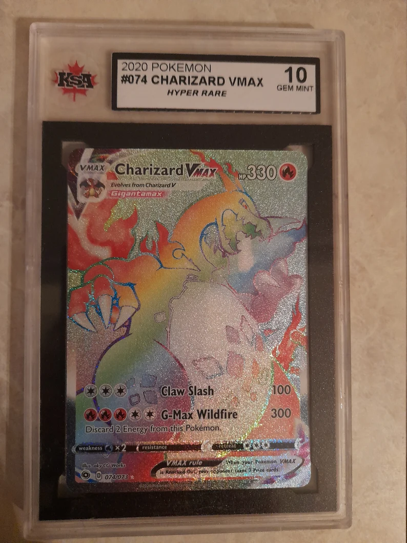 Charizard Vmax Rainbow GemMT 10 KSA Pokemon 074073