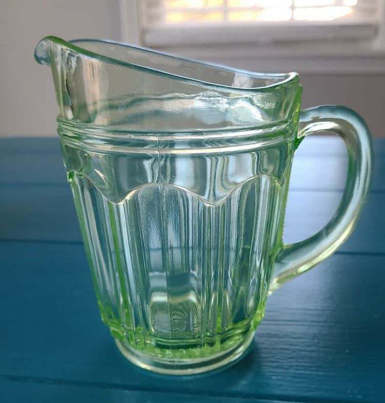 Clean-lined small green pitcher