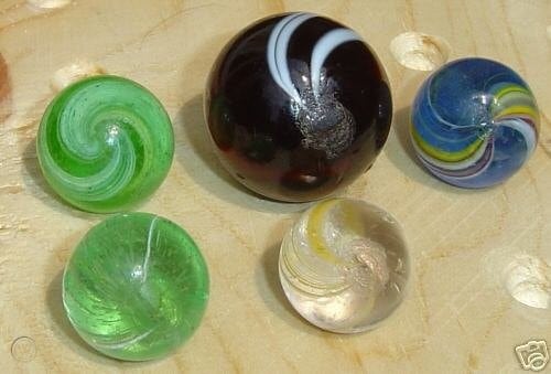 Set Of 12 unusual Glass Marbles With Animal Design 22 mm 