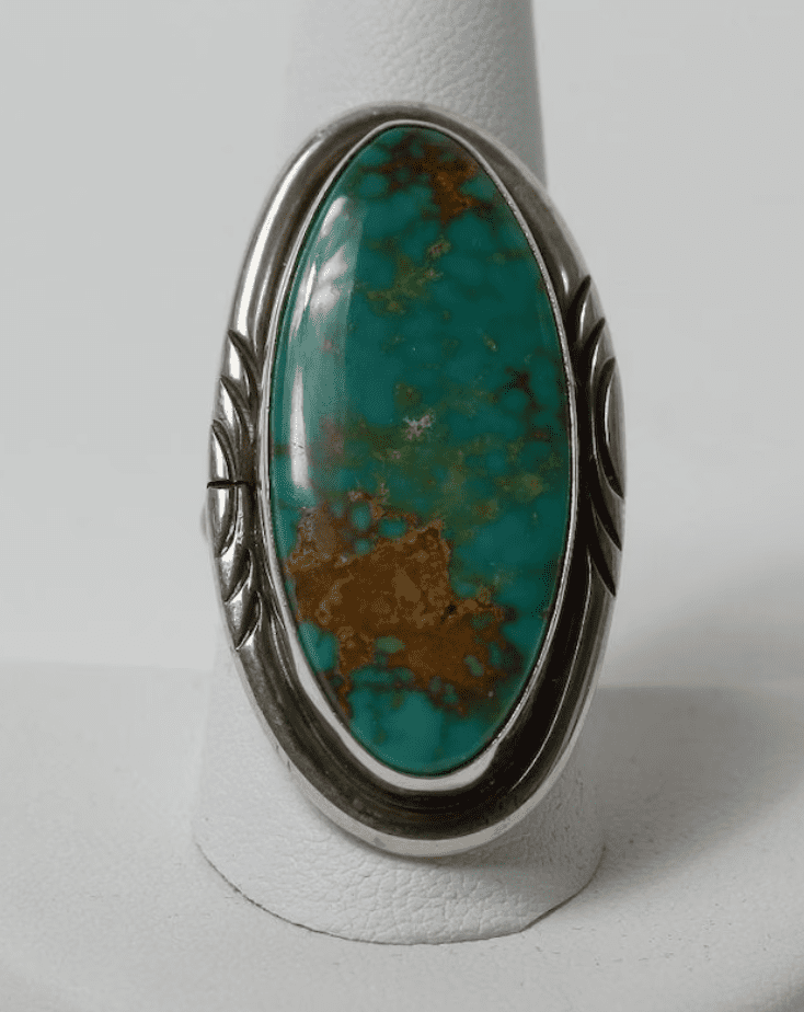 Exceptional Royston Turquoise Immense Ring OOAK Vintage Green