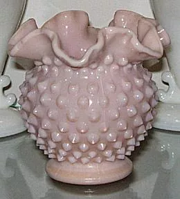 Fenton rose pastel vase