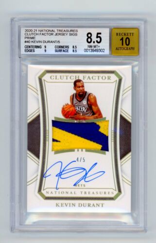 National Treasures Kevin Durant Patch Auto Prime Clutch Factor 5 BGS