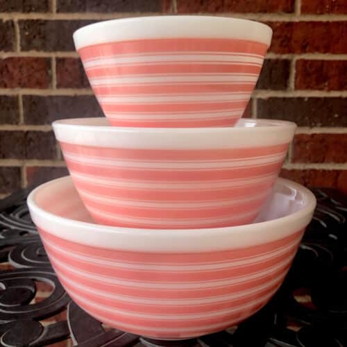 Pink Stripe Mixing Bowls