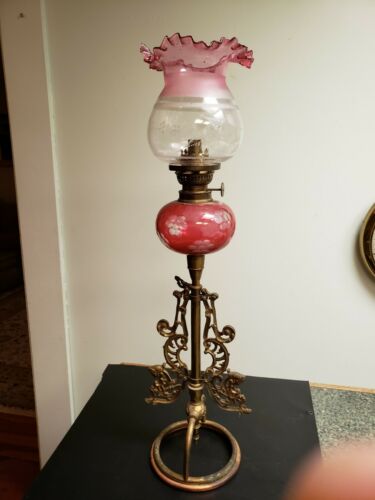 Rare Antique Oil Lamp Adjustable Height