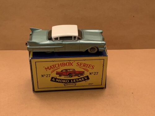 Rare Matchbox Moko Lesney No. 27C Cadillac Sixty Special Green Color SPW Boxed