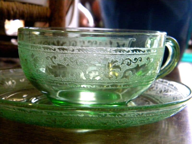 Royal green cup and saucer set