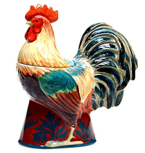 Rustic 3D rooster cookie jar