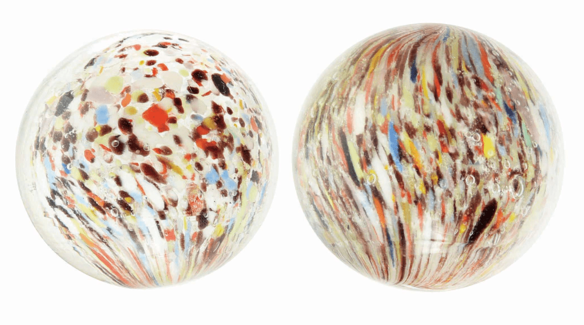 Two German Cane Handmade Marbles