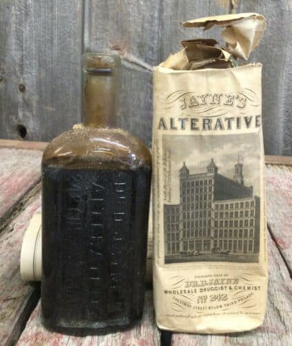 Unopened Antique Dr. Jayne’s Alterative No 242 Quack Medicine Bottle