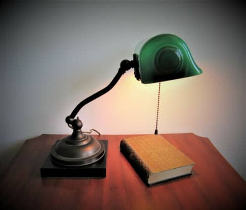 Verdelite Antique Banker's Lamp for Rolltop Desk or Piano