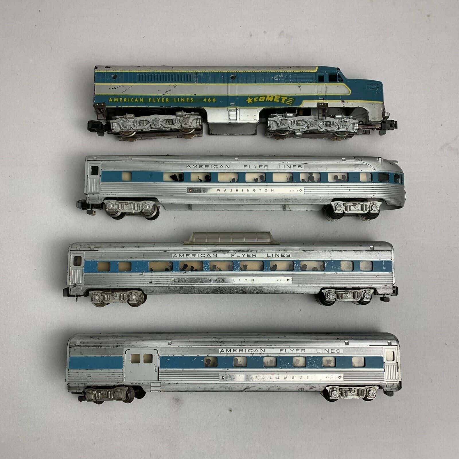 962 Hamilton Name Plates with Four Pins Pair of Original American Flyer No 