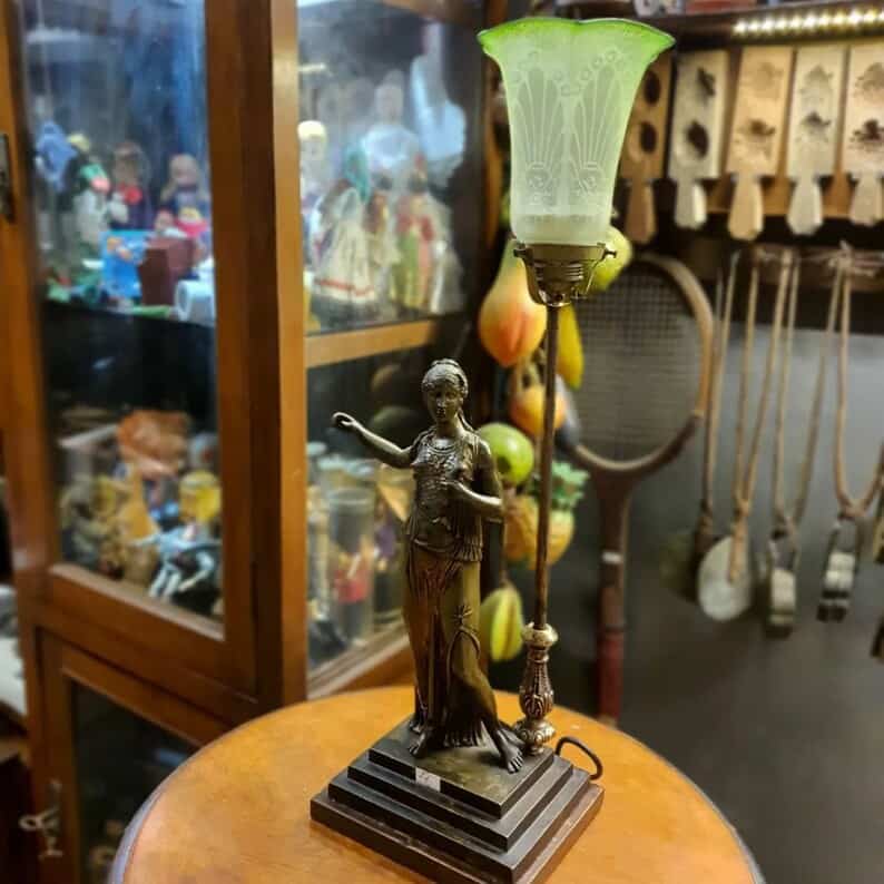 Vintage Decorative Standing Lamp, Art Nouveau Style Table Lamp