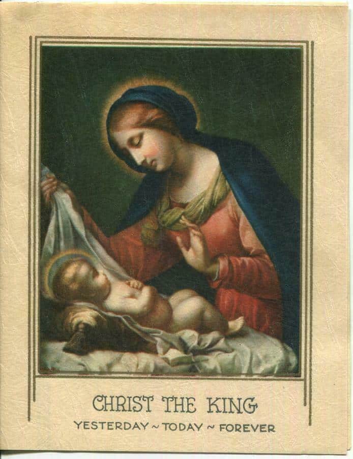 1930s Christ The King Lithograph Christmas Card