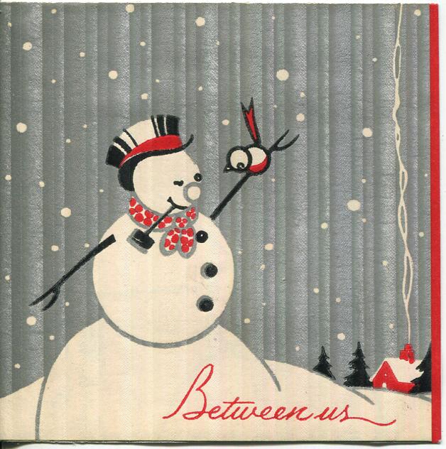 1930s Snowman Christmas Card