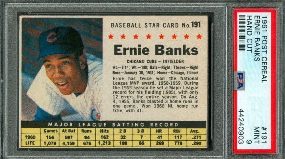1961 Ernie Banks #191 - $1,592.89 PSA 9