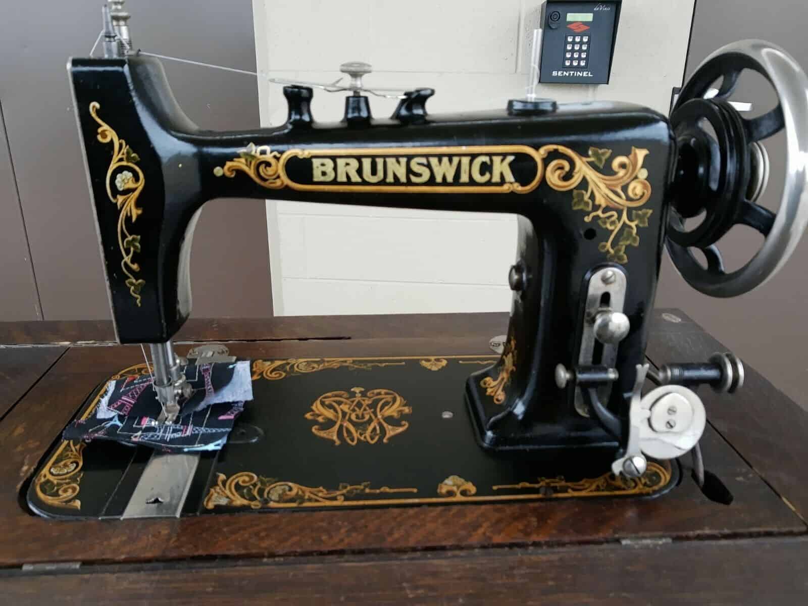 Brunswick Parlor Model Treadle Sewing Machine early 1900s