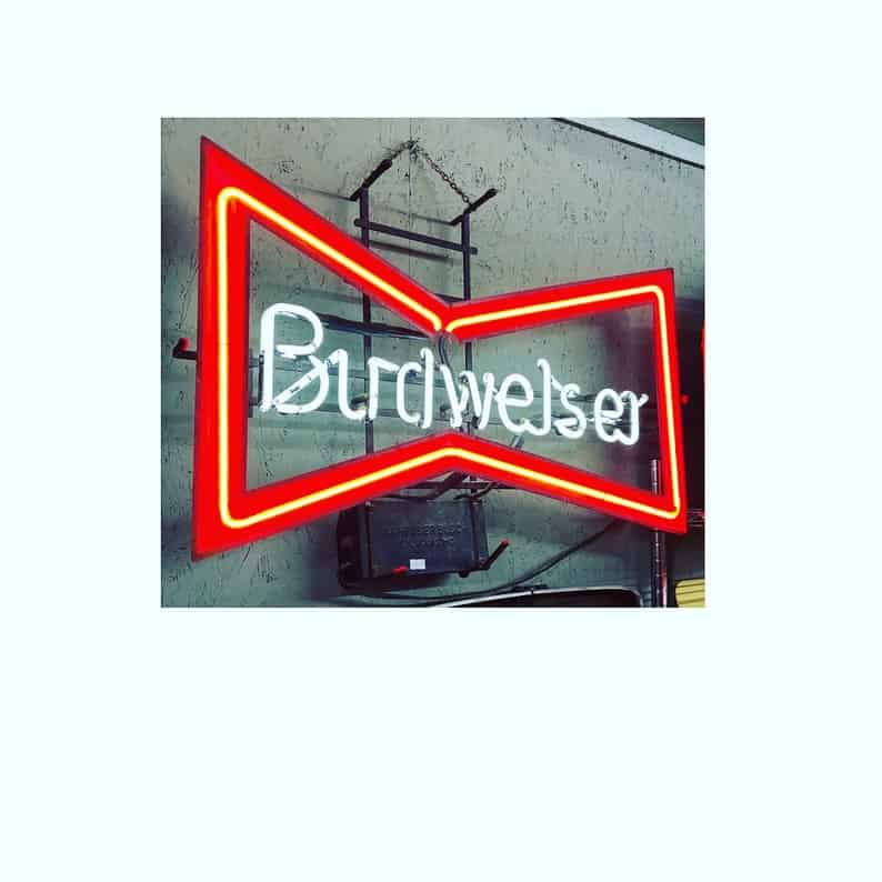 Budweiser beer neon sign