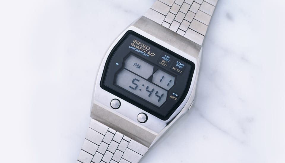 Cal. 0634, the first multi-function chronograph digital model