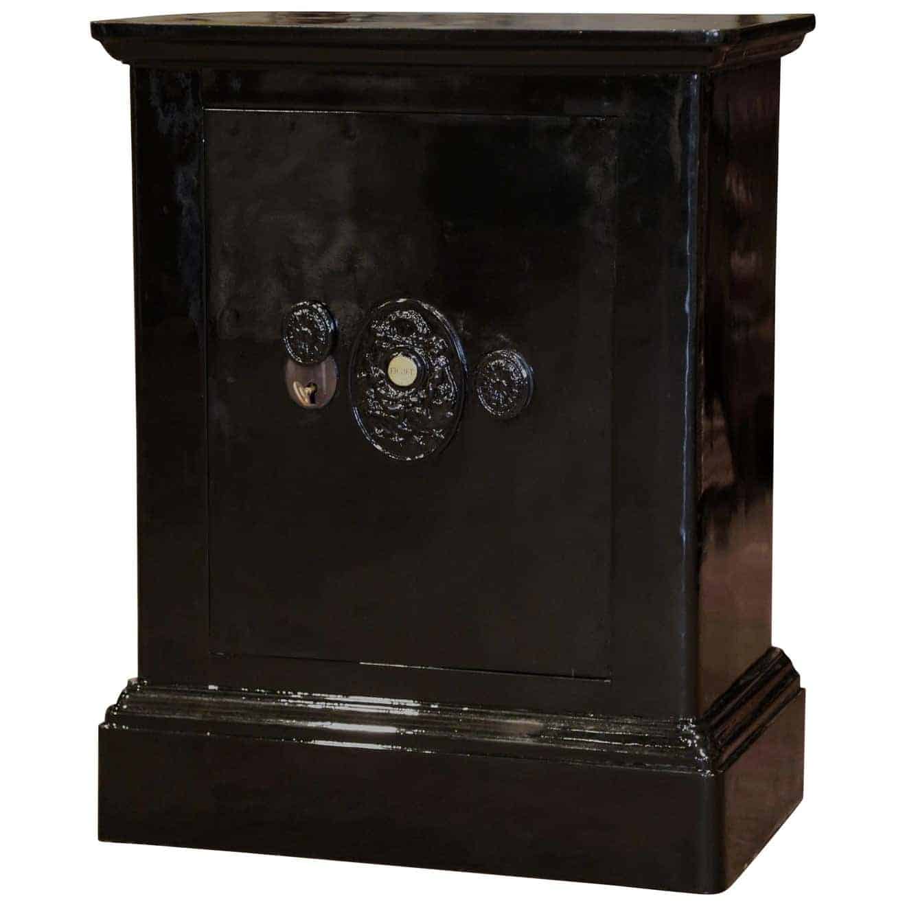 French metallic black Fichet Fire safe from the 17th century
