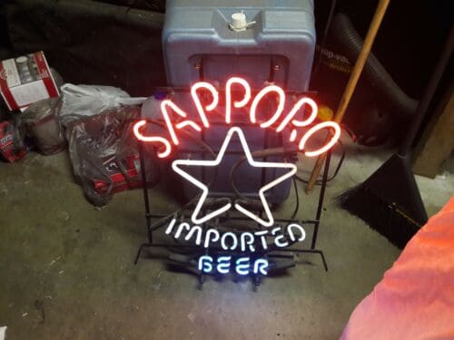 Sapporo imported beer neon sign