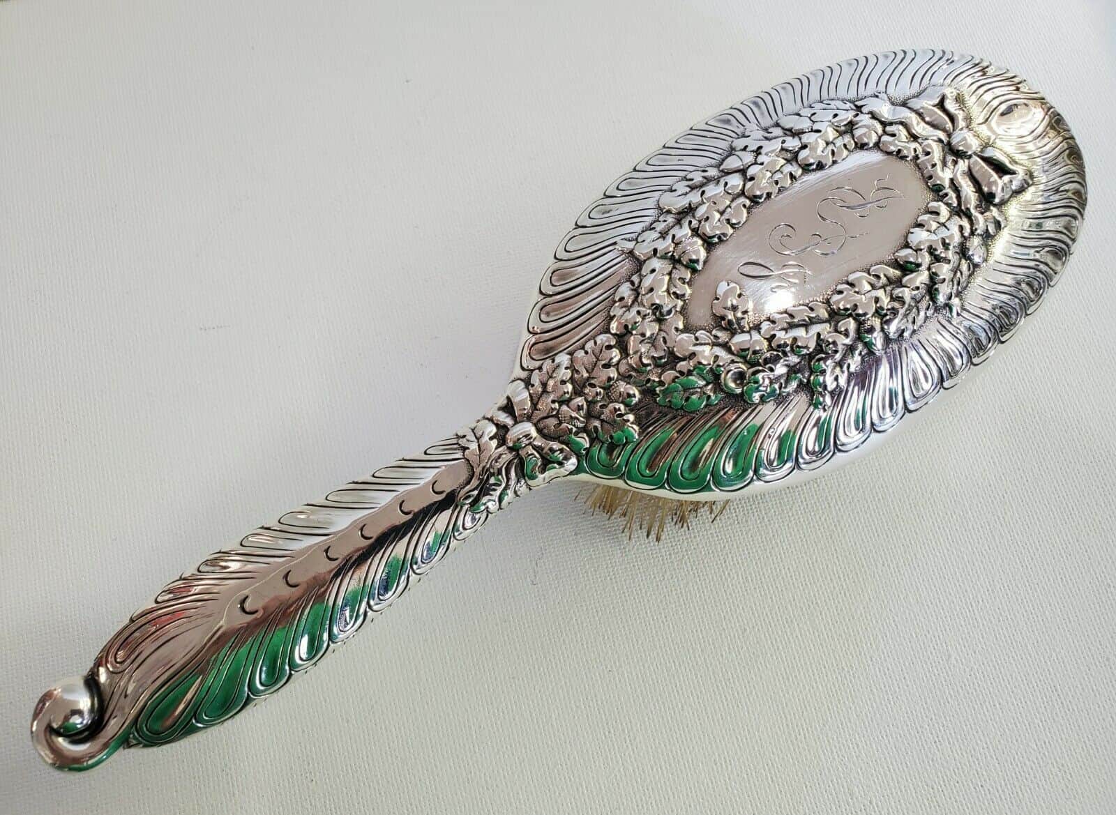 Tiffany and Co. Repousse sterling silver hairbrush