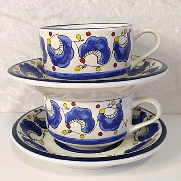 Two buffalo china cappuccino cups