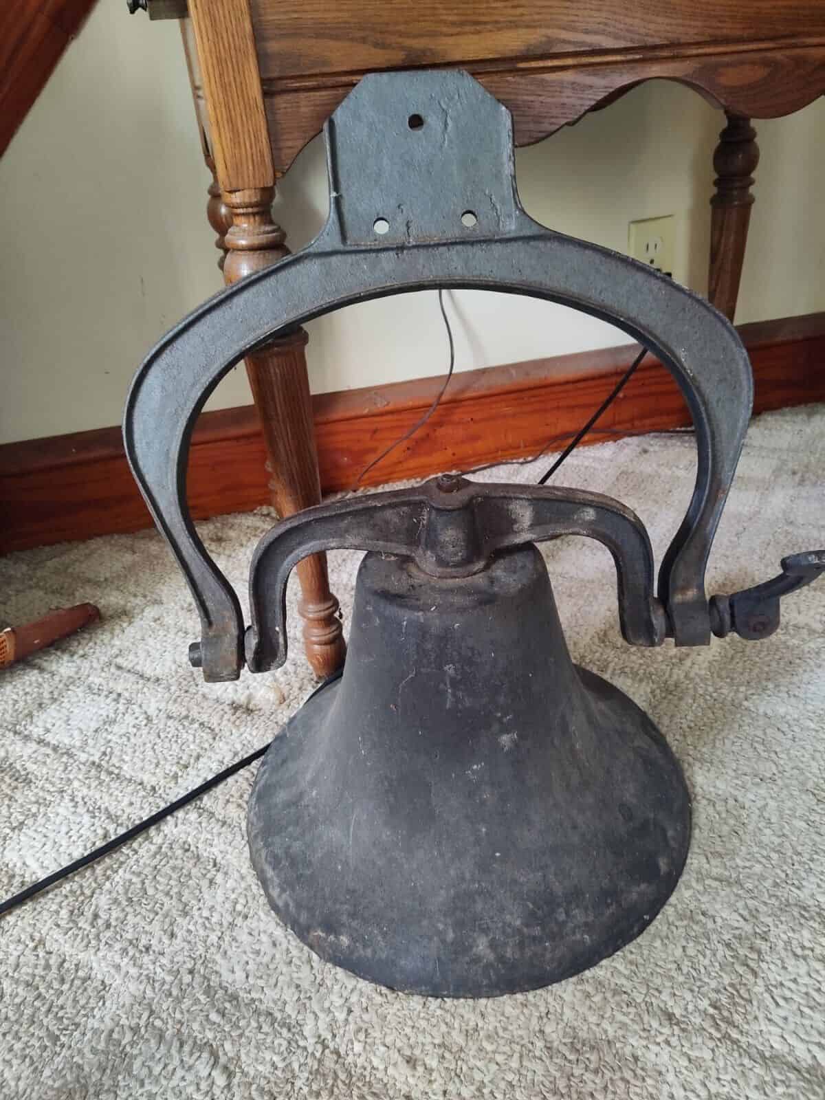 Vintage Large Cast Iron School Bell By C.S. Bells