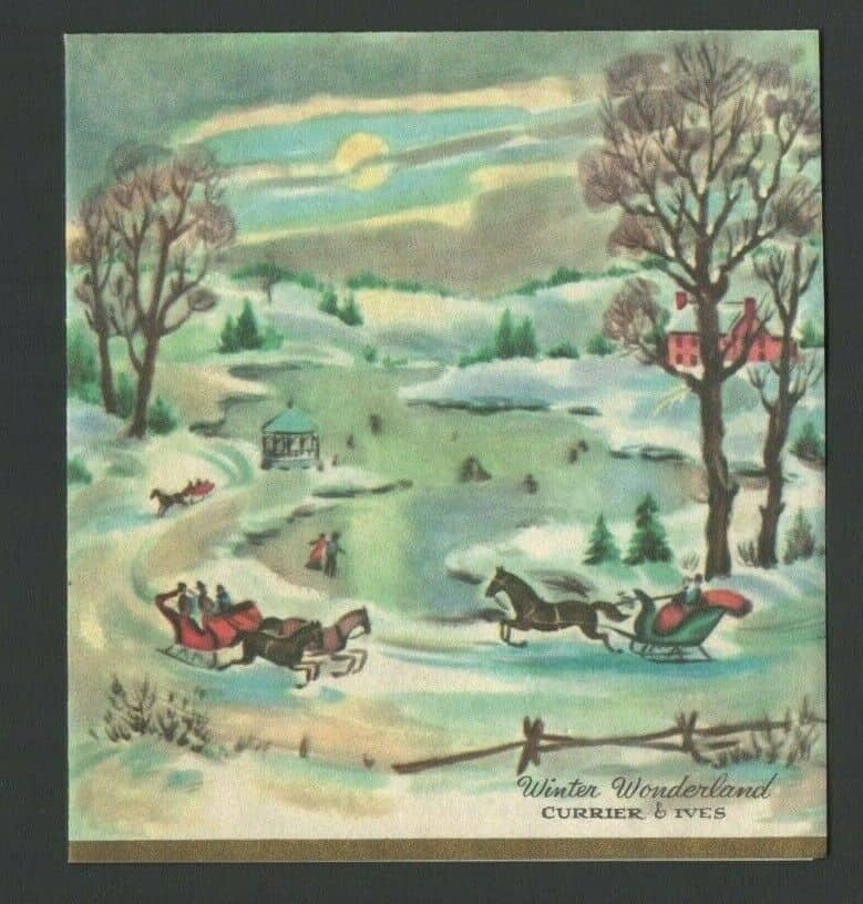 Winter Wonderland CURRIER & IVES Christmas Card