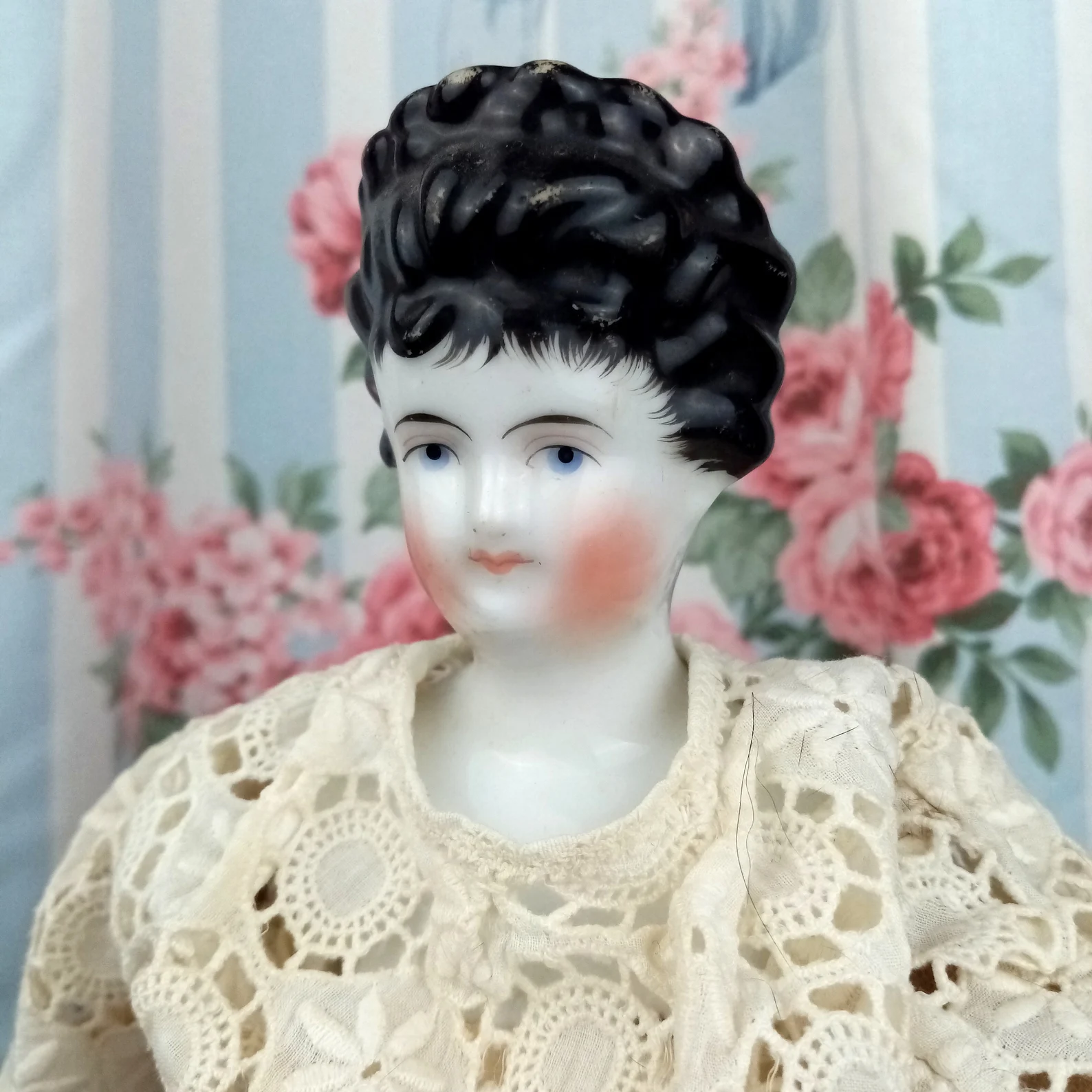 antique early china head doll