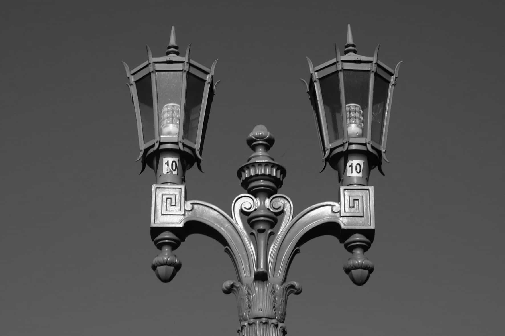 late victorian streetlights with twin lights