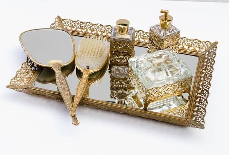 Antique Vanity Mirror Tray